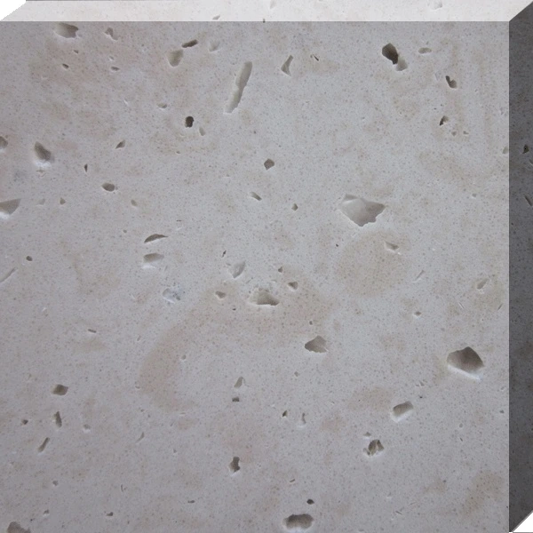 Beige Travertine Artificial Marble with Unique Hole Patterns