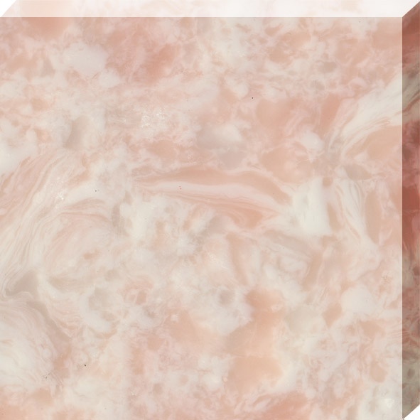 Pink Jade Artificial Marble with White Swirls