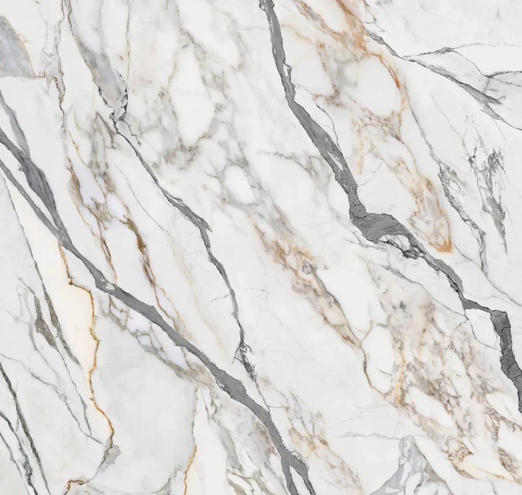 Arabescato Sintered Stone with White and Gray Veining