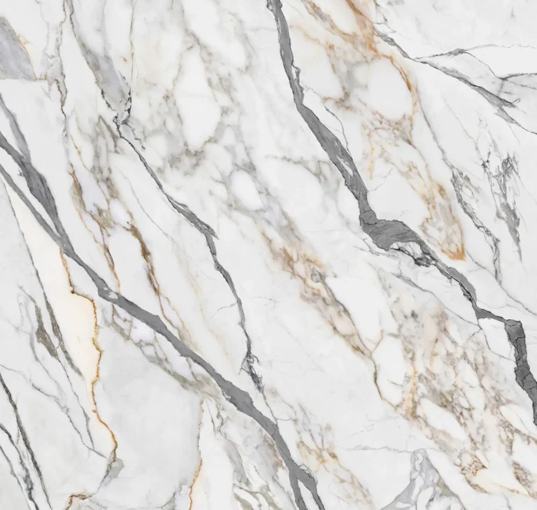 Arabescato Sintered Stone with White and Gray Veining