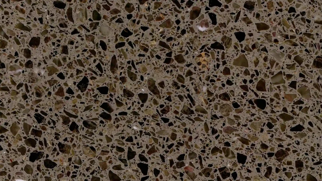 Youthful Glow Terrazzo with a mix of warm and cool stone chips
