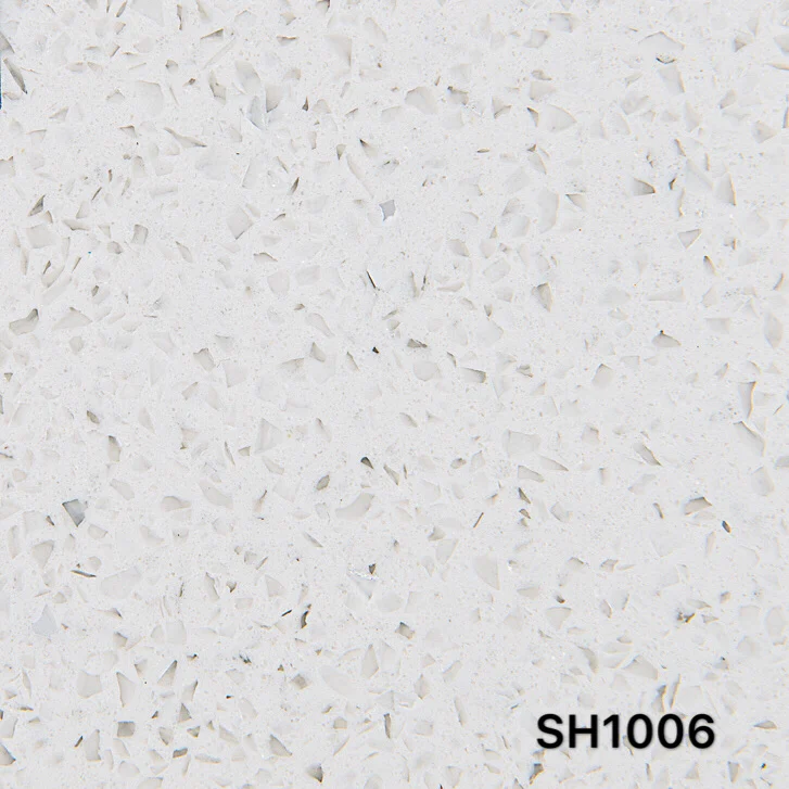 Speckled White Quartz with a polished surface