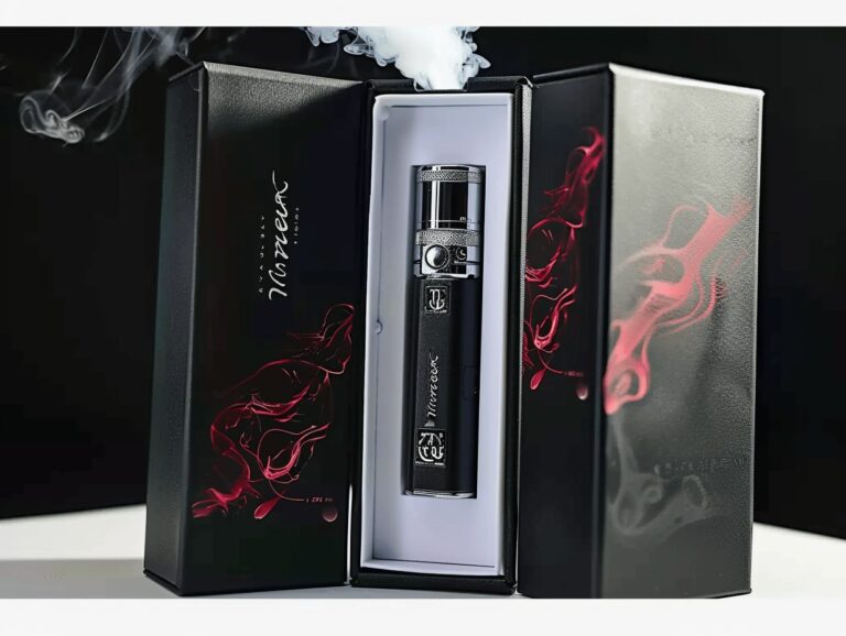 Luxurious Vape Kit Packaging with Red Smoke Accents