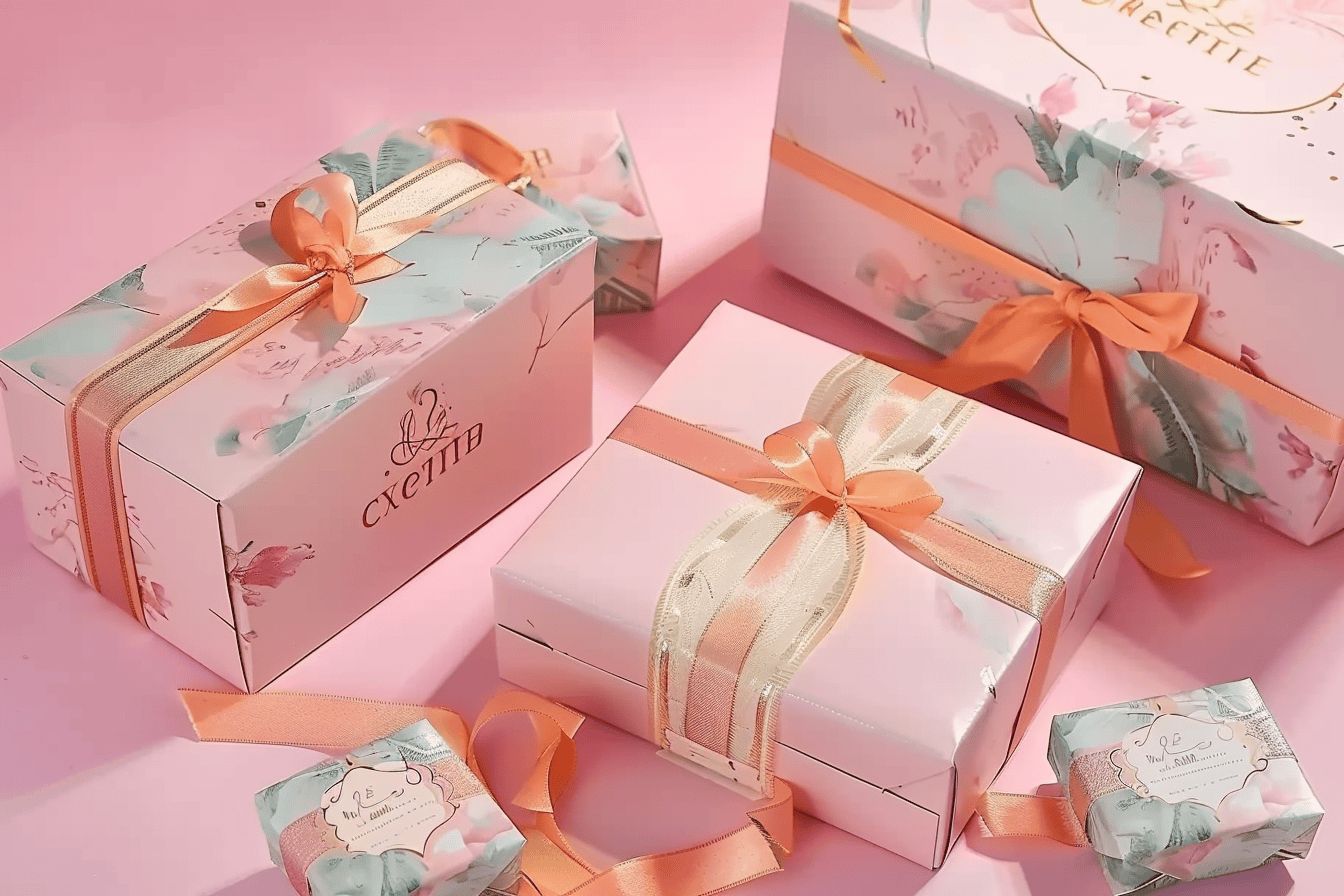 Elegant gift boxes with ribbon designs for special occasions and premium gifts.