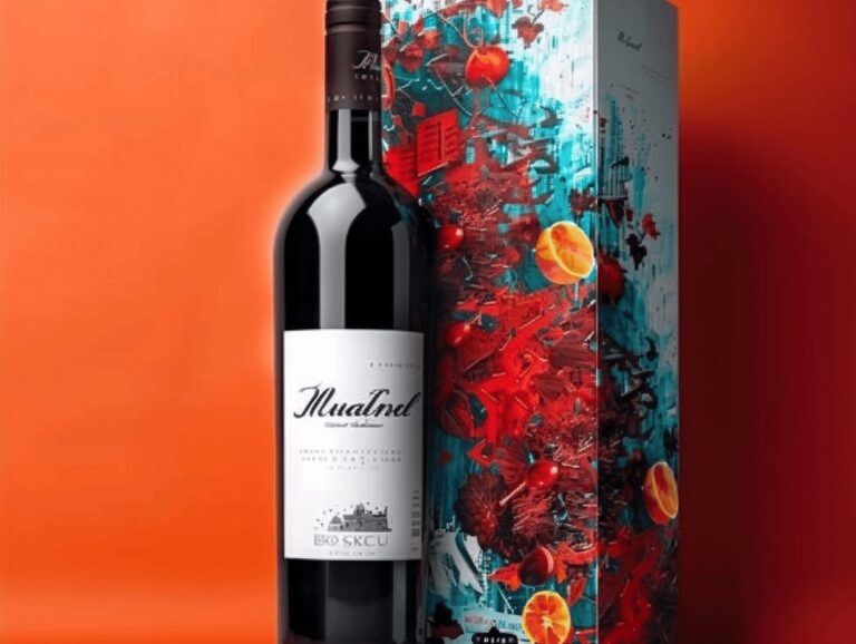 Artistic Wine Bottle Gift Packaging with Vibrant Patterns