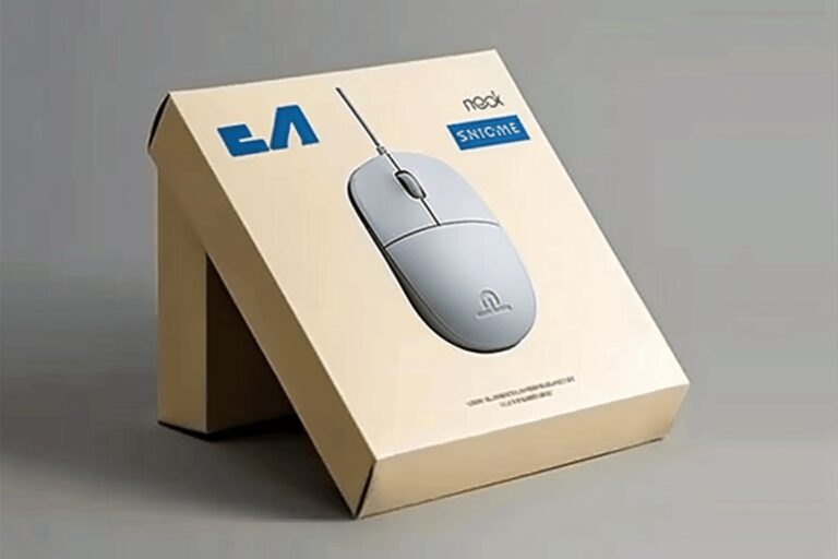 Minimalist Beige Mouse Packaging with Modern Design